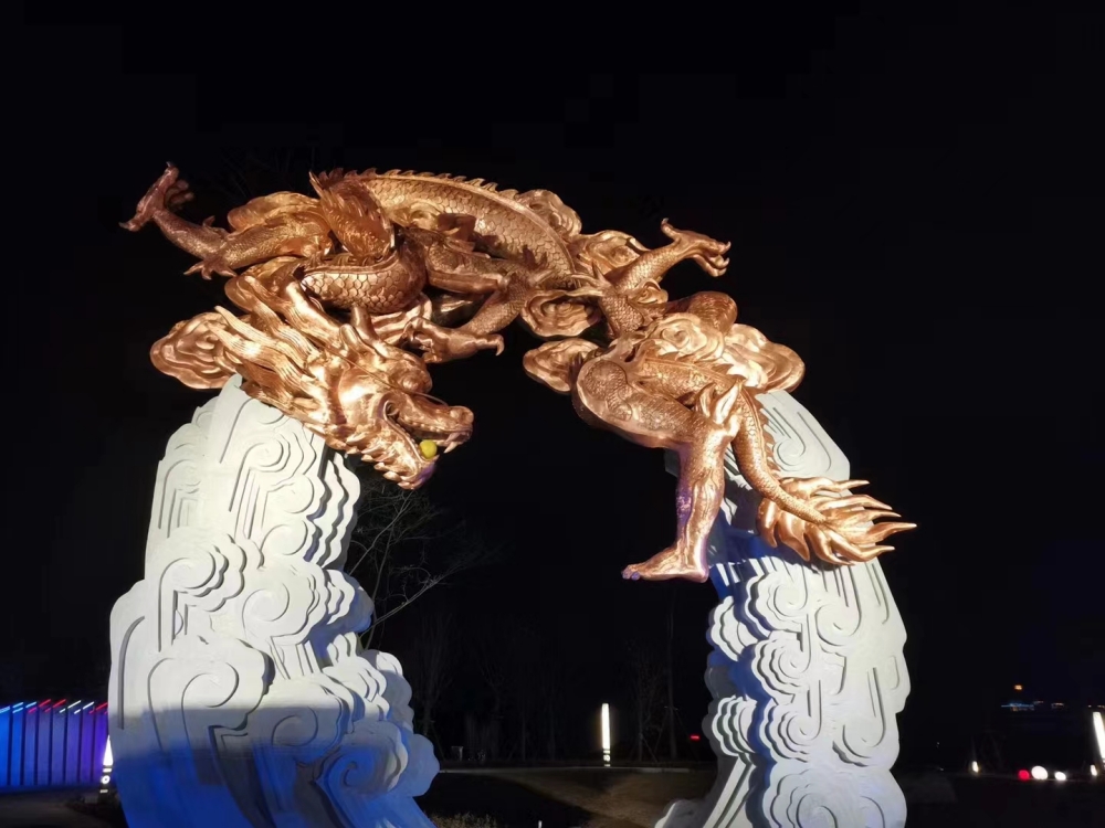 重慶八益家居廣場鑄銅龍雕塑