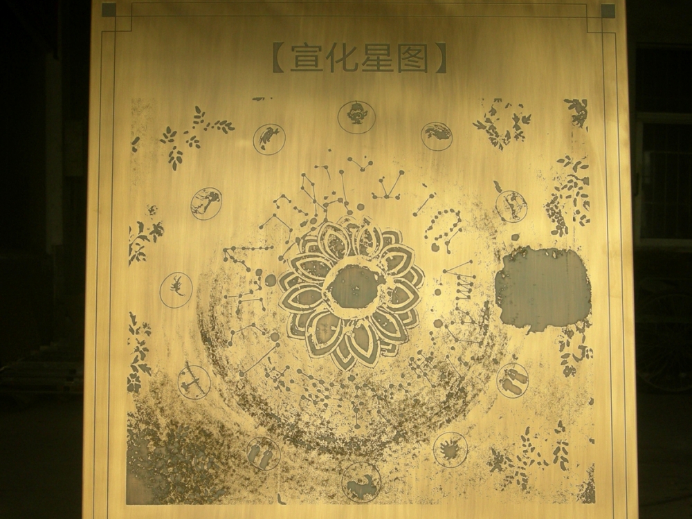 武漢科學(xué)院天文星圖黃銅腐蝕畫