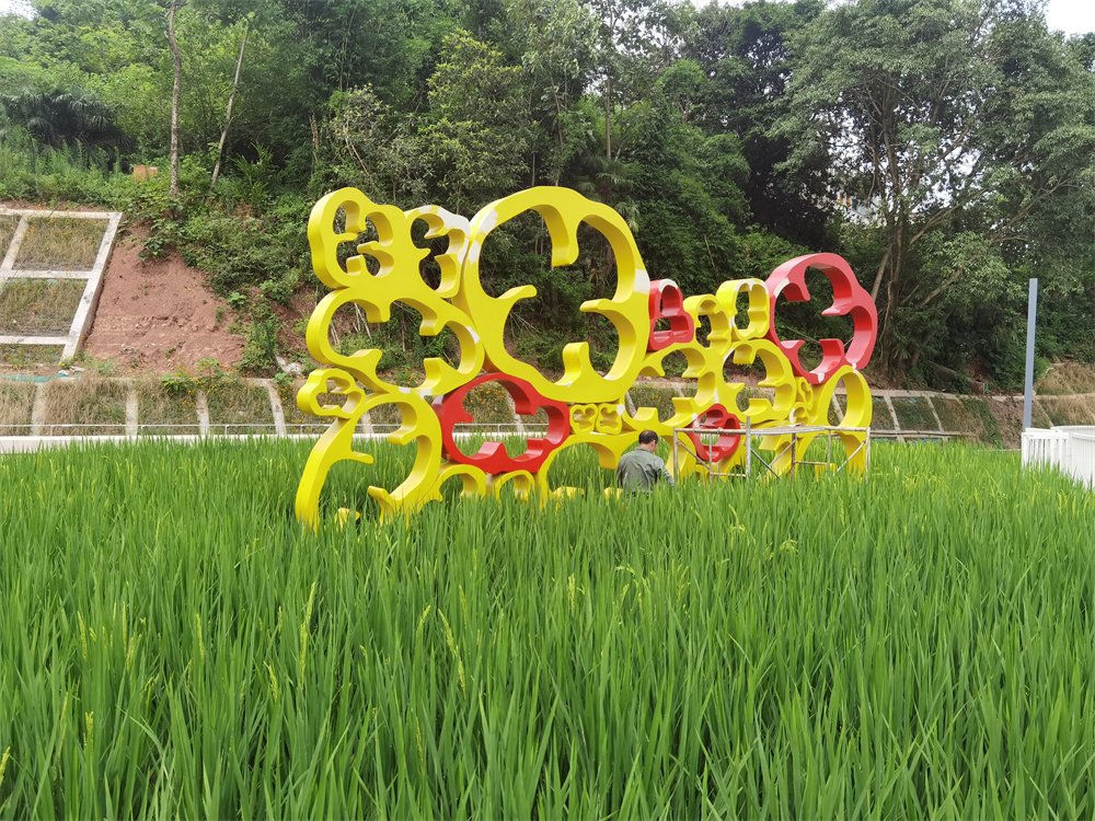 重慶大渡口小面體驗中心鄉(xiāng)村振興不銹鋼雕塑